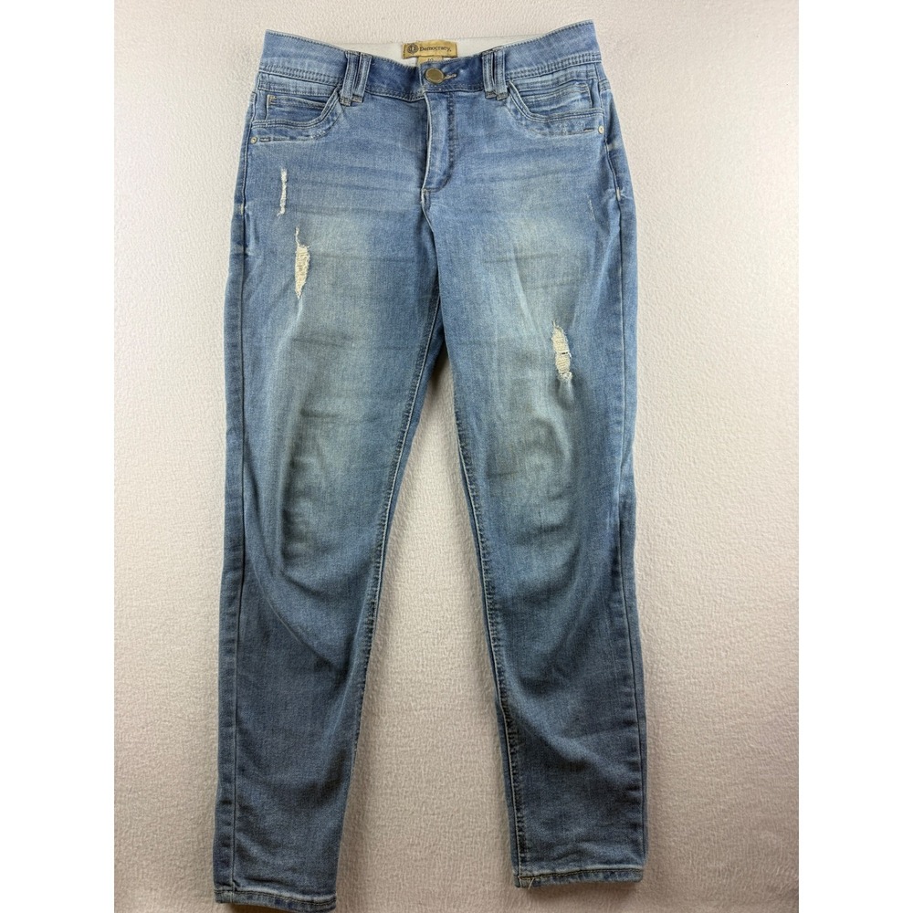 Democracy Ab Technology Skinny Jeans Womens 10 Light Wash Distressed B1304N3YFXX